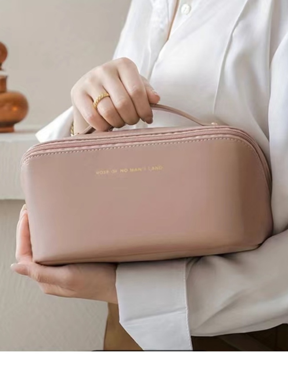 Rose Of No Man's Land Makeup Pouch Women OS Pink NEW Zipper Travel Cosmetic Bag